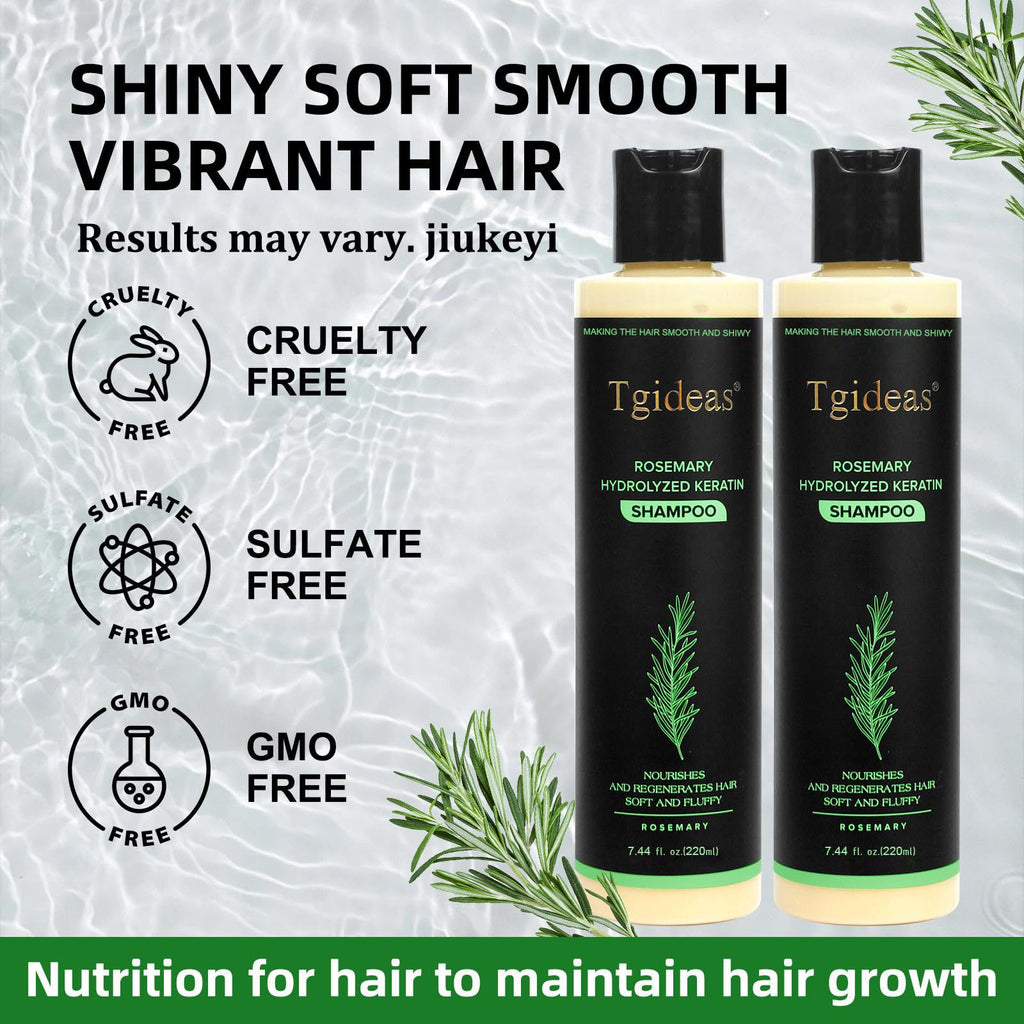 Tgideas Organic Shampoo for Hair Growth Rosemary and , Natural for Strengthening and Thickening with Hydrolyzed Keratin for Fine and Loss, for Women Men, 7.4ml